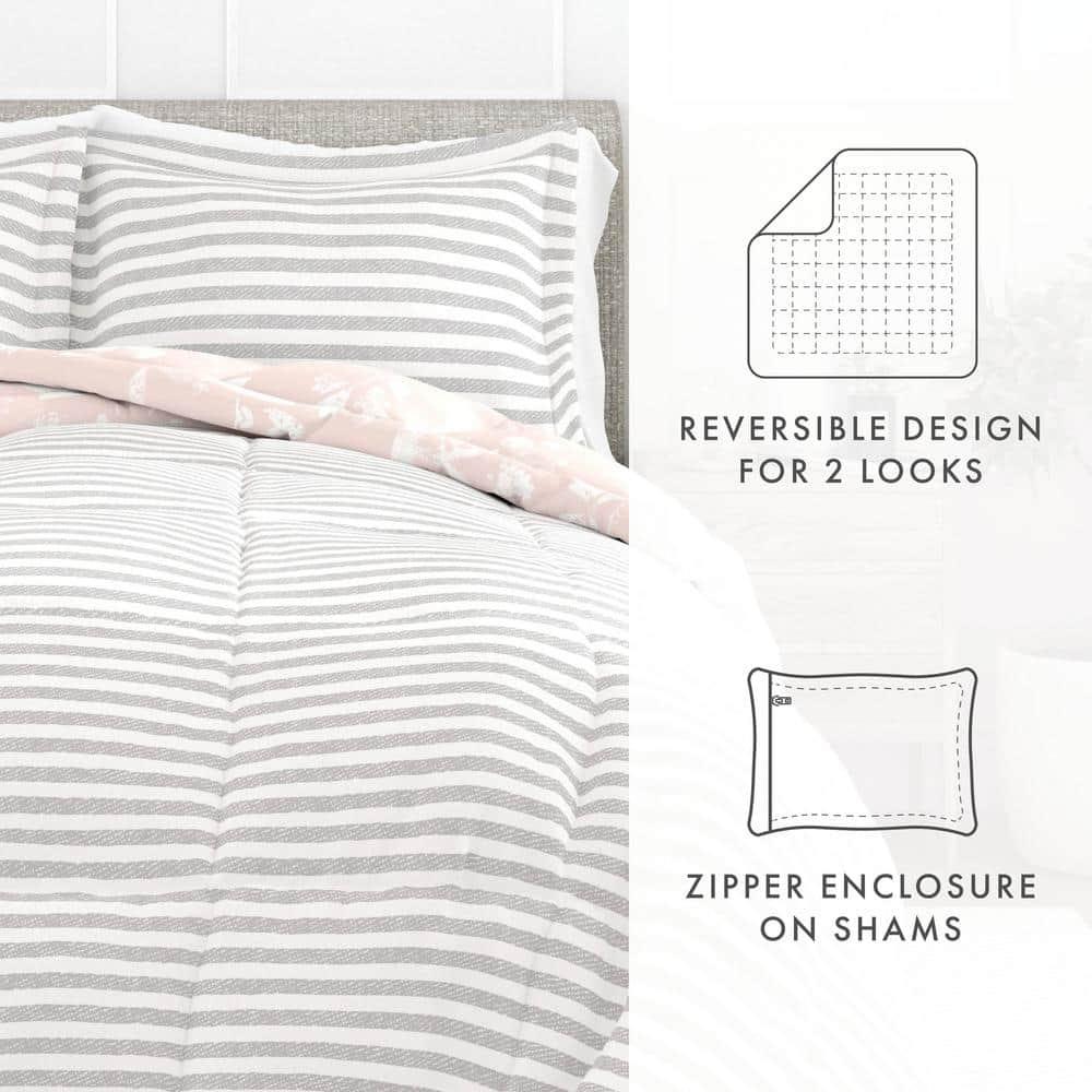 Becky Cameron Down Alternative Pressed Flowers Reversible Comforter Set