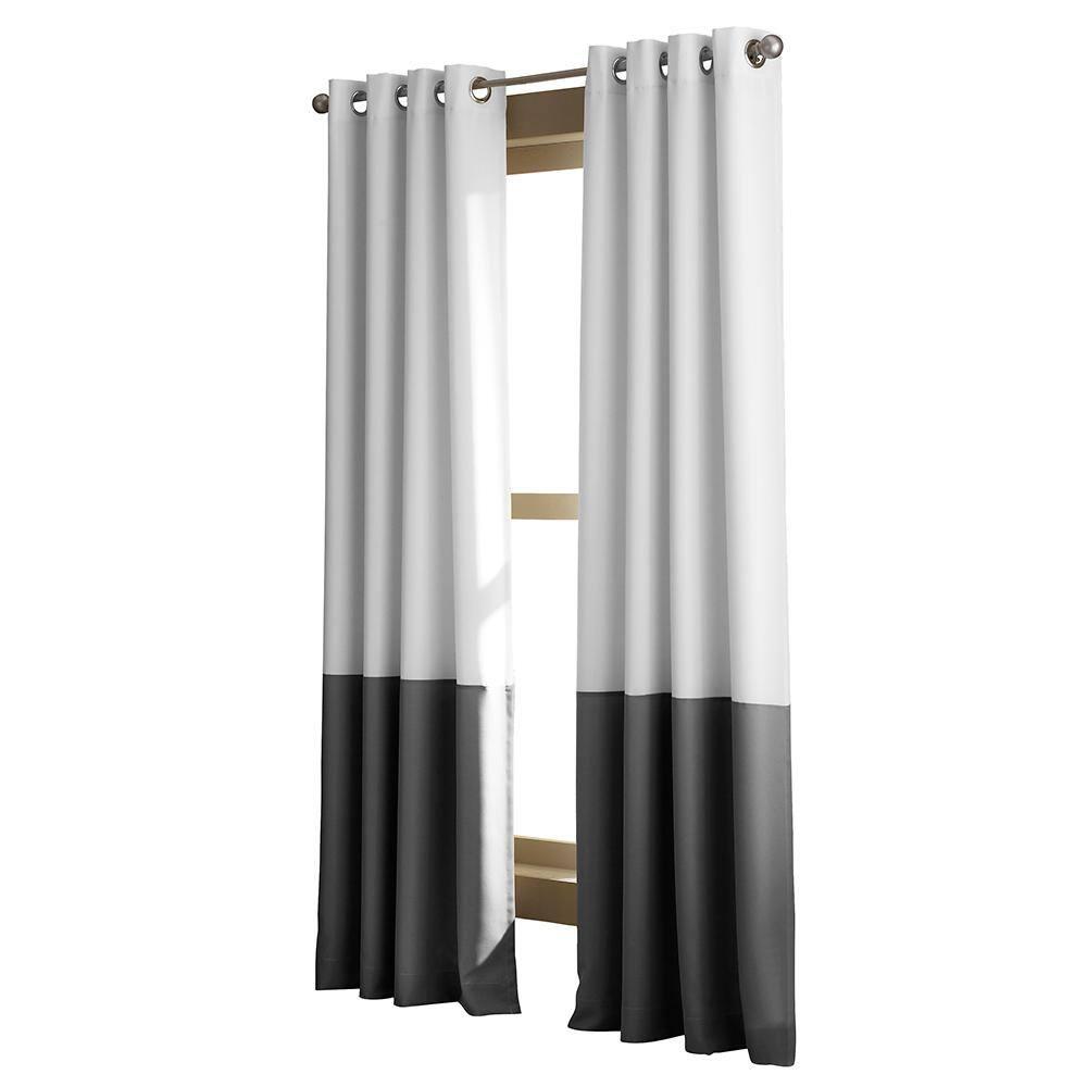 Curtainworks Kendall Indoor Polyester Room Darkening Grommet Curtain, Single Panel , White , 52"x63"