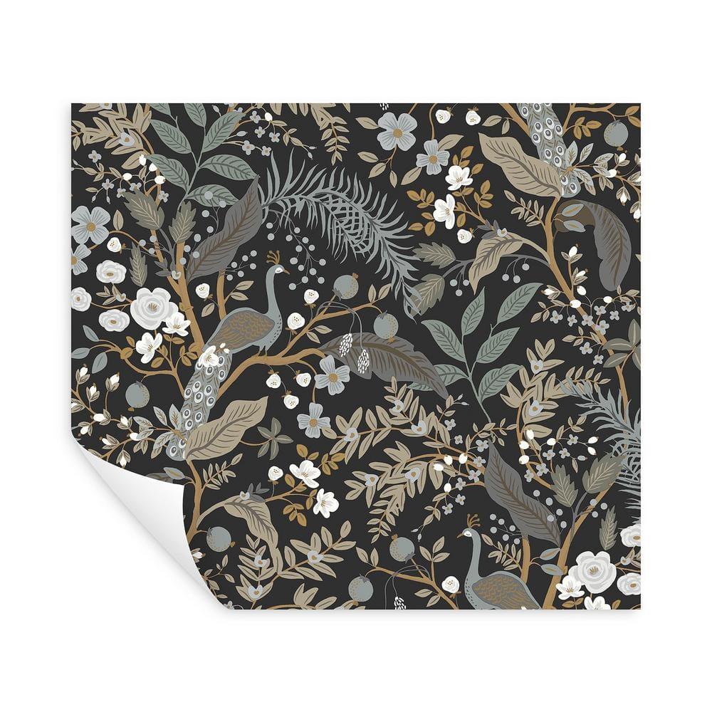 Rifle Paper Co. Peacock Garden Navy Peel and Stick Wallpaper