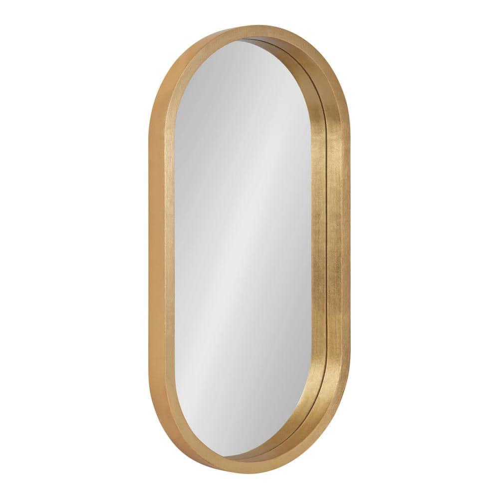 12" x 24" Travis Oval Wall Mirror Gold - Kate & Laurel All Things Decor: Modern MDF Frame, No Assembly Required