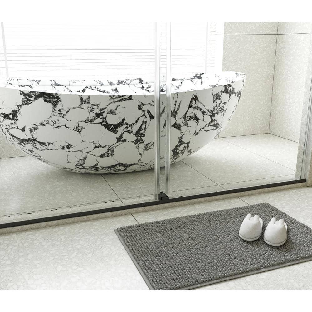 Dimorphos 56-60"W x 76"H Frameless Double Sliding Shower Door with 10mm Tempered Glass Door 11DD161822LL