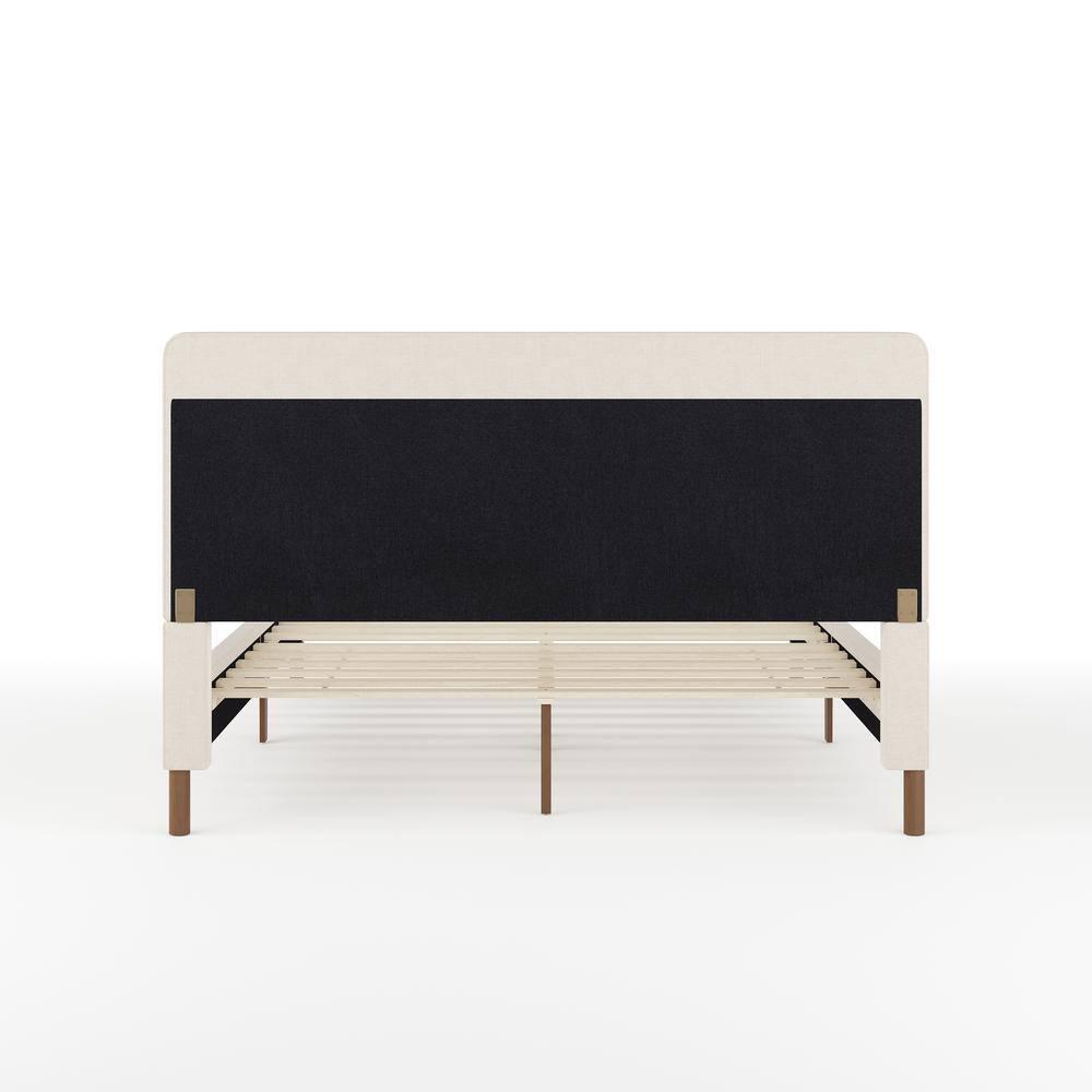 Martha Stewart Martha Stewart Kay Upholstered Platform Bed With Channel Stitched Wingback Headboard