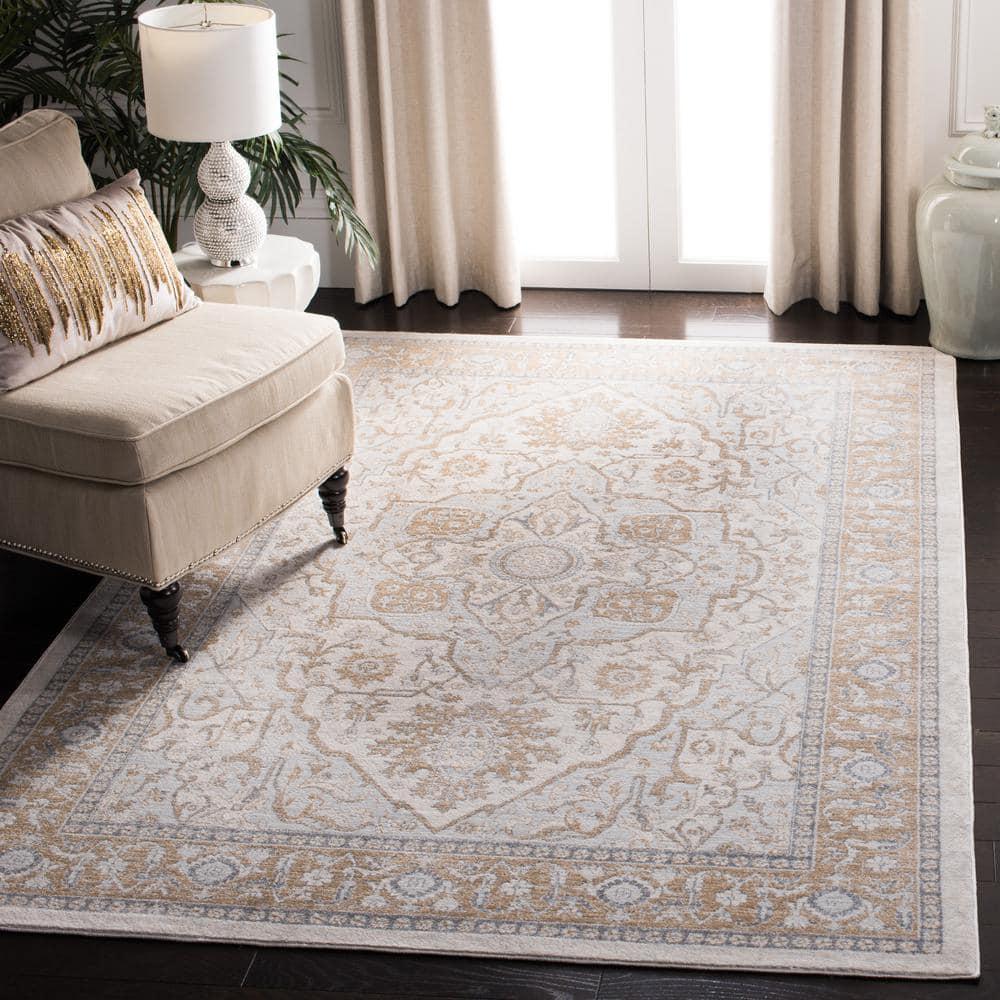 Isabella ISA936 Power Loomed Area Rug - Cream/Beige - 6'7"x6'7" - Safavieh.