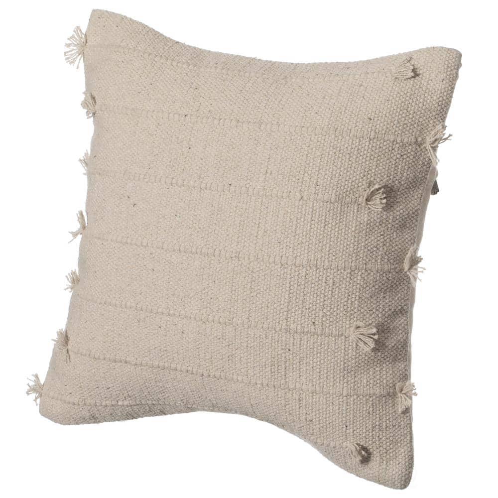 DEERLUX 16" Handwoven Cotton Throw Pillow Cover with Drawstring without Cushion, Natural & Reviews | Wayfair