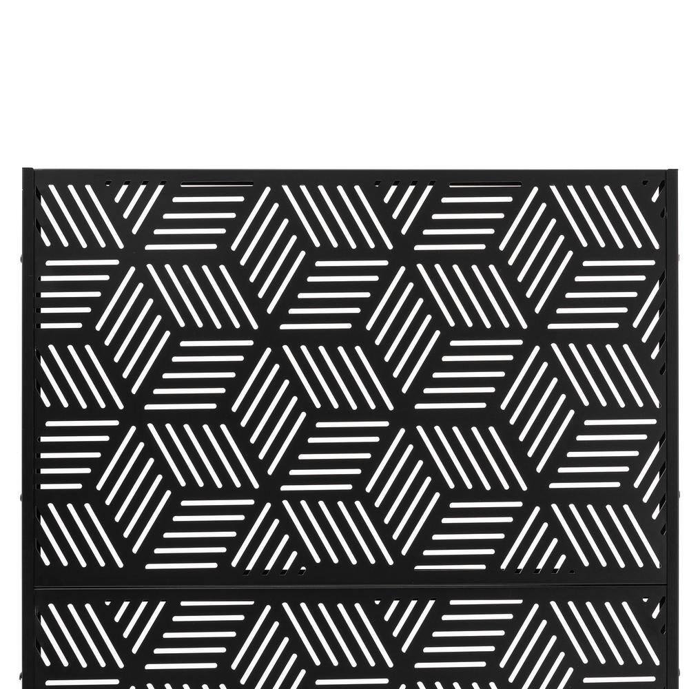 Glitzhome Geometric Privacy Screen Fence Panel Room Divider with Riser Feet