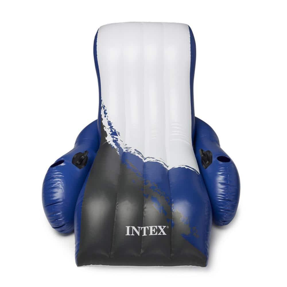 Intex Inflatable Floating Pool Recliner Chair with Cup Holders Large Outdoor