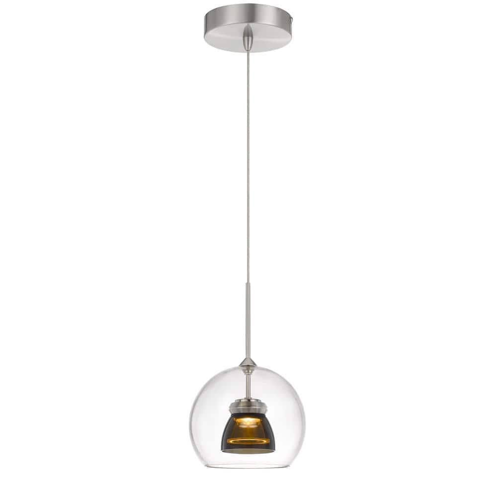 Integrated Dimmable Led Double Glass Mini Pendant Light. 6W, 450 Lumen, 3000K In Smoked