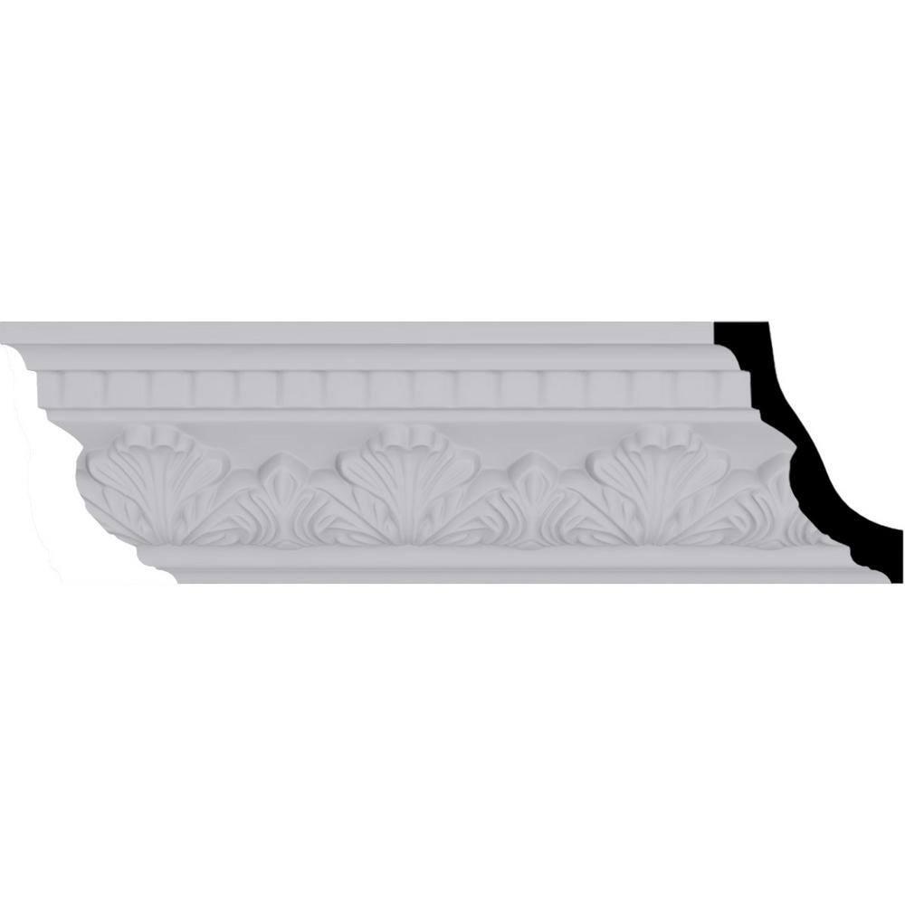 Ekena Millwork 4 1/2"H x 3 1/4"P x 5 1/2"F x 94 1/2"L Devon Crown Moulding