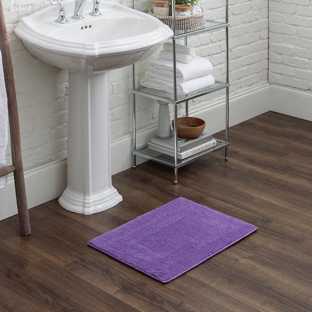 Mohawk Cotton Bath Mat Soft Absorbent Quick Dry Machine Washable Bathroom Mat, Grape, 17" x 24"