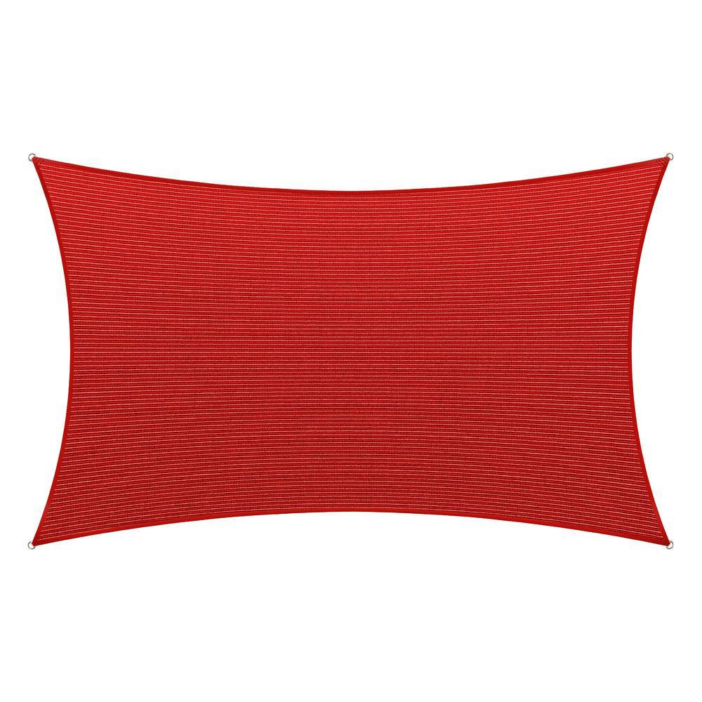 Amgo 10' x 13' Red Rectangle Sun Shade Sail Canopy Awning UPF50+ AGTAPR0810, 95% UV Blockage, Water & Air Permeable, Commercial and Residential, 3 Years Warranty (We Make Custom Size)
