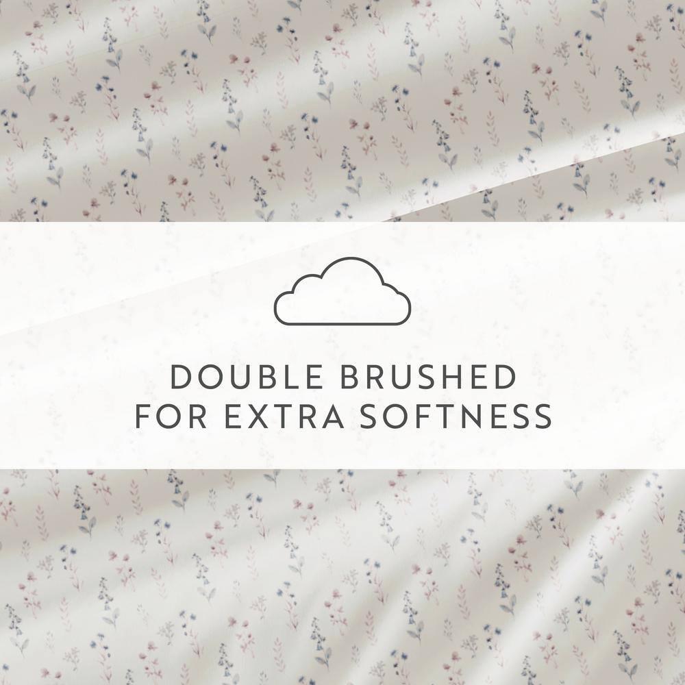 4 Piece Sheet Set Patterned Microfiber Ultra Soft Bedding in Floral Dream
