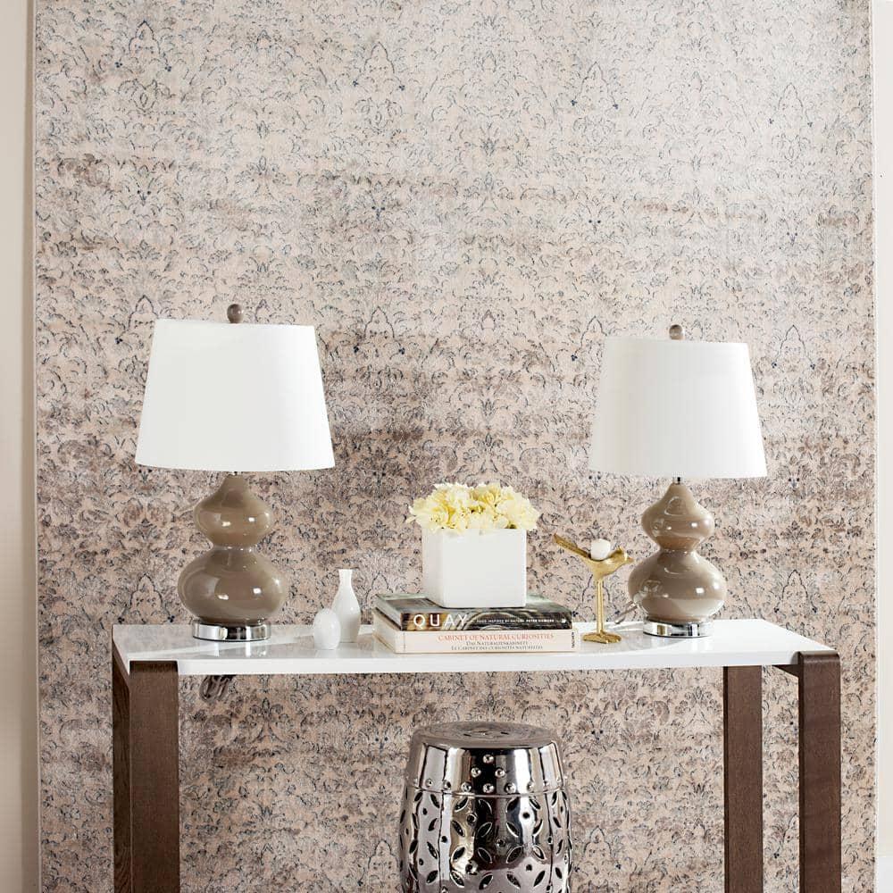 Eva Double Gourd Table Lamp (Set of 2) - 24 Inch Height - LIT4086 - Taupe - Safavieh