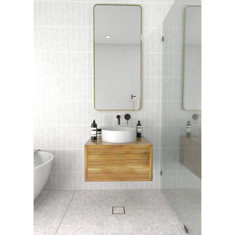 Trinity 22 in. x 48 in. Square Radius Mirror