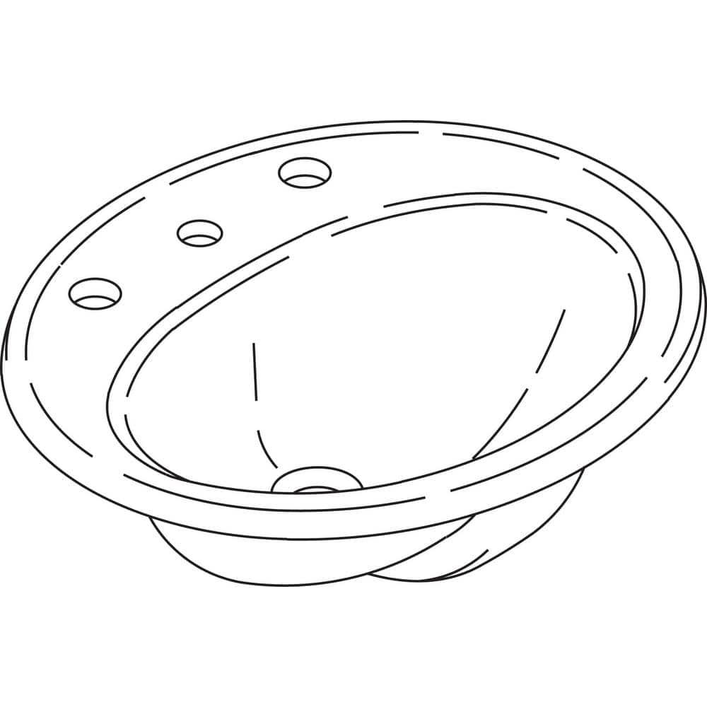 Pennington Ceramic Oval Drop-In Bathroom Sink with Overflow