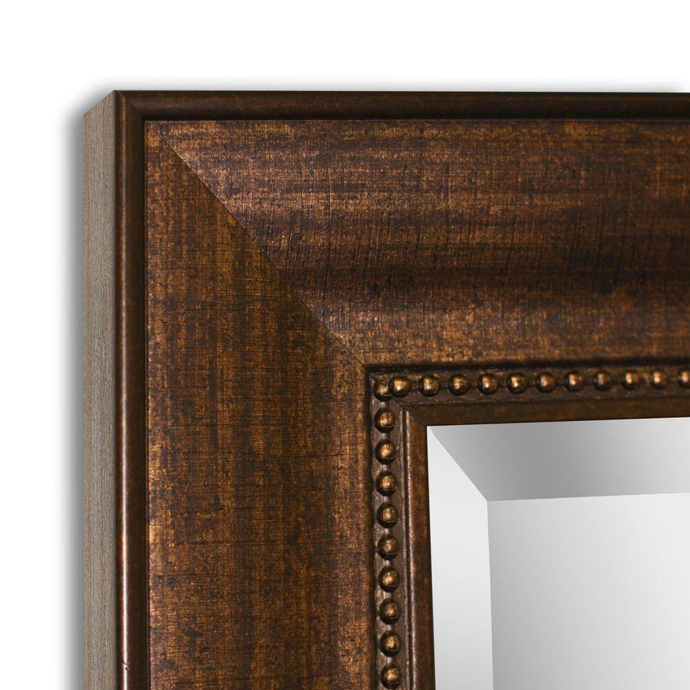 Head West Deep Bronze Beaded Rectangular Framed Beveled Accent Wall Vanity Mirror - 28.5 x 34.5