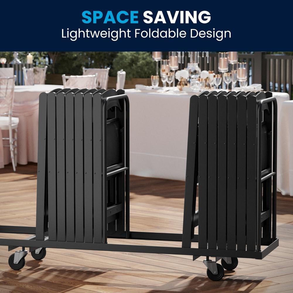 Flash Furniture Hercules Folding Chair - Black Resin – 800LB Weight Capacity Comfortable Event Chair - Light Weight Folding Chair