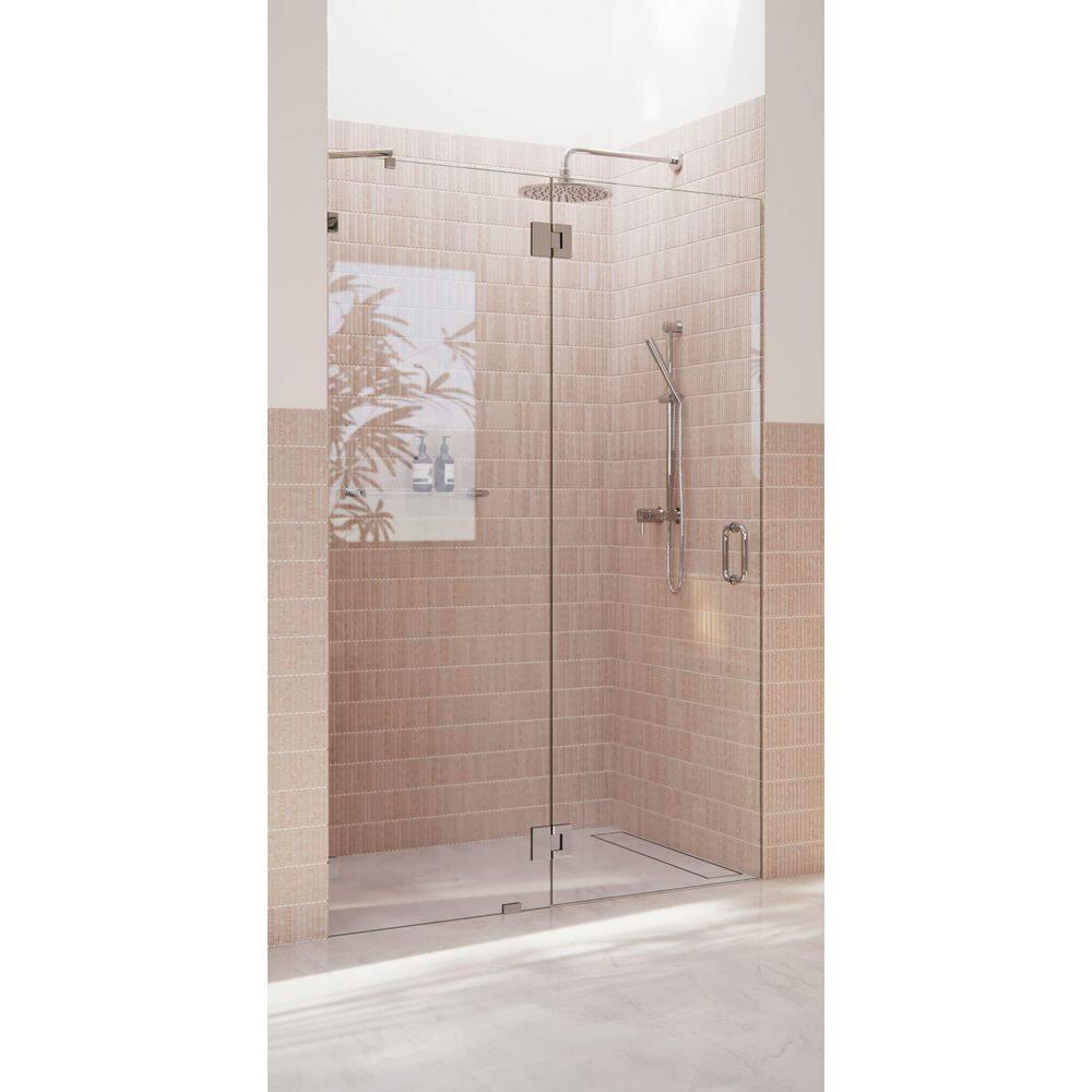 Halo 52.25 in. x 78 in. Frameless Glass Hinge Shower Door