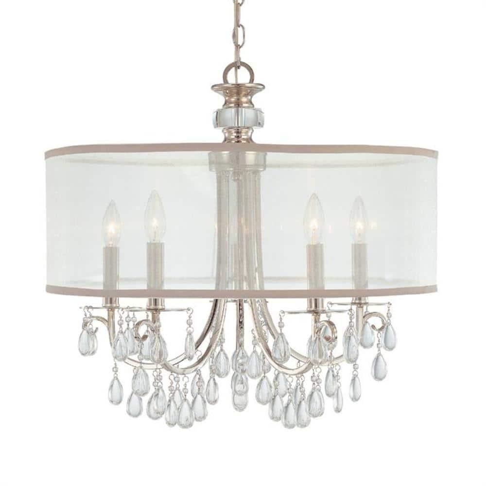 Five Light Chandelier In Minimalist Style 24 Inches Wide By 23 Inches High-Polished Chrome Finish    -Traditional Installation Crystorama Lighting