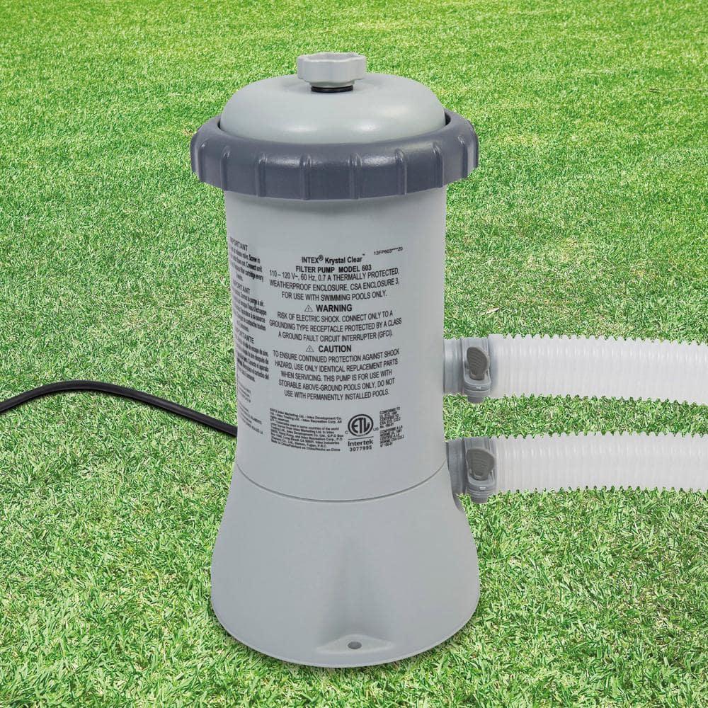 Intex Intex 10ft x 30in Round Metal Frame Above Ground Swimming Pool w/Filter Pump