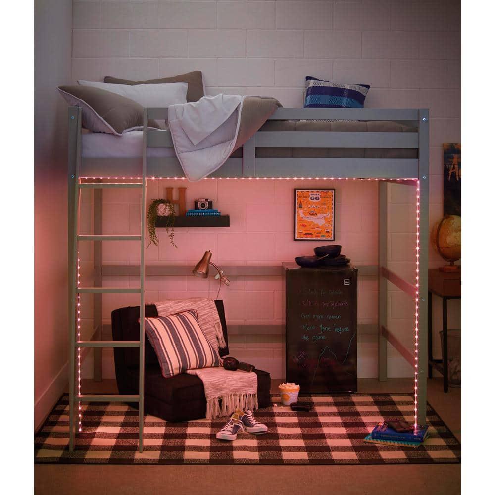 Camaflexi Tribeca Concord Full Size Loft Bed, Gray 100% Solid Wood