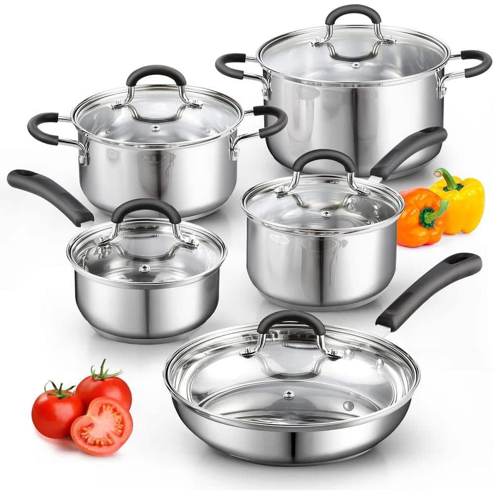 Cook N Home Cook N Home 10 Piece Stainless Steel Cookware Set