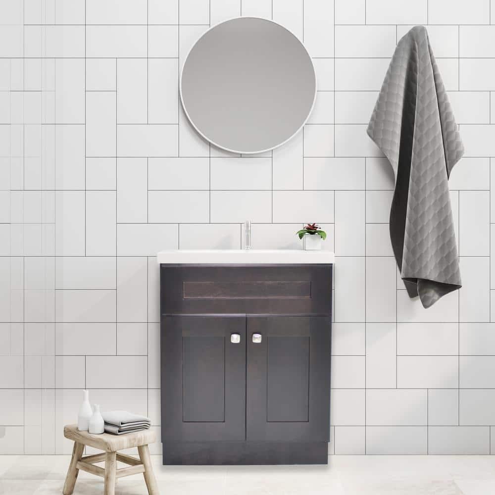 Design House Brookings 24 Inch Bathroom Vanity, Ready to Assemble, Solid Wood, Sherwin Williams – Design House, 587063
