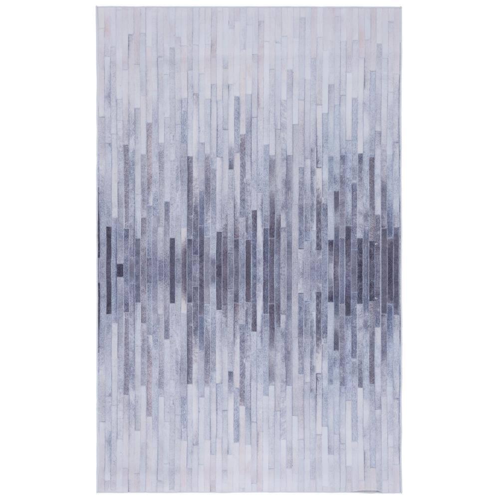 Faux Hide FAH510 Power Loomed Machine Washable Area Rug - Ivory/Light Grey - 4'x6' - Safavieh.