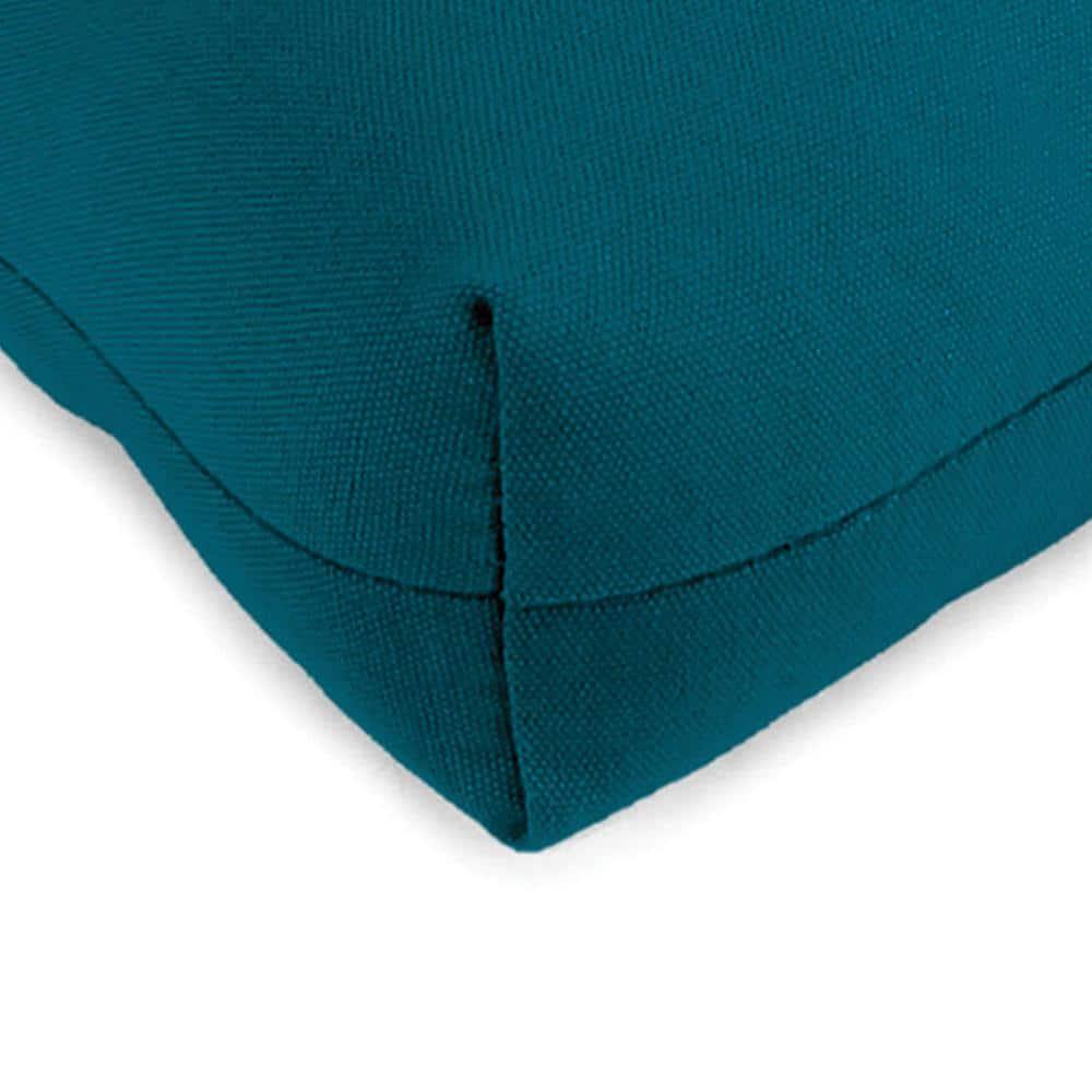 Jordan Manufacturing 18" x 18" Fresco Peacock Teal Solid Square Tufted Contoured Outdoor Wicker Seat Cushion (2 Pack)