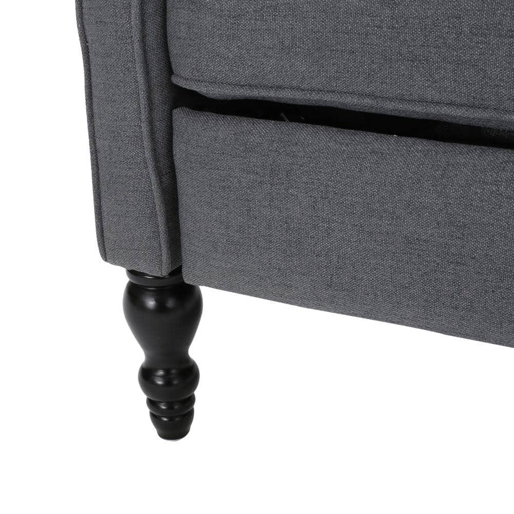 Noble House Walter Wingback Fabric Recliner, Set of 2, Gray