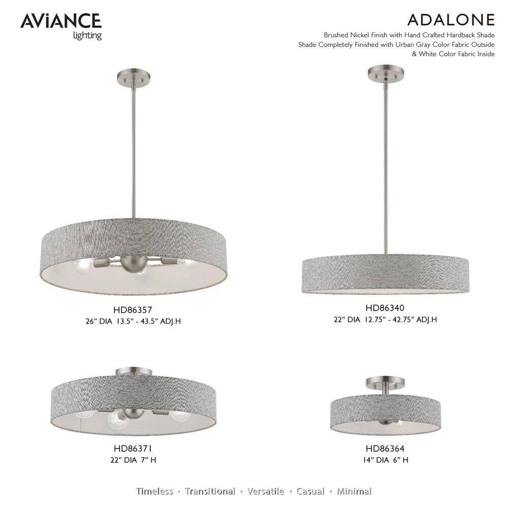 Livex Lighting Elmhurst 4 - Light Semi-Flush Mount in  Brushed Nickel/Shiny White