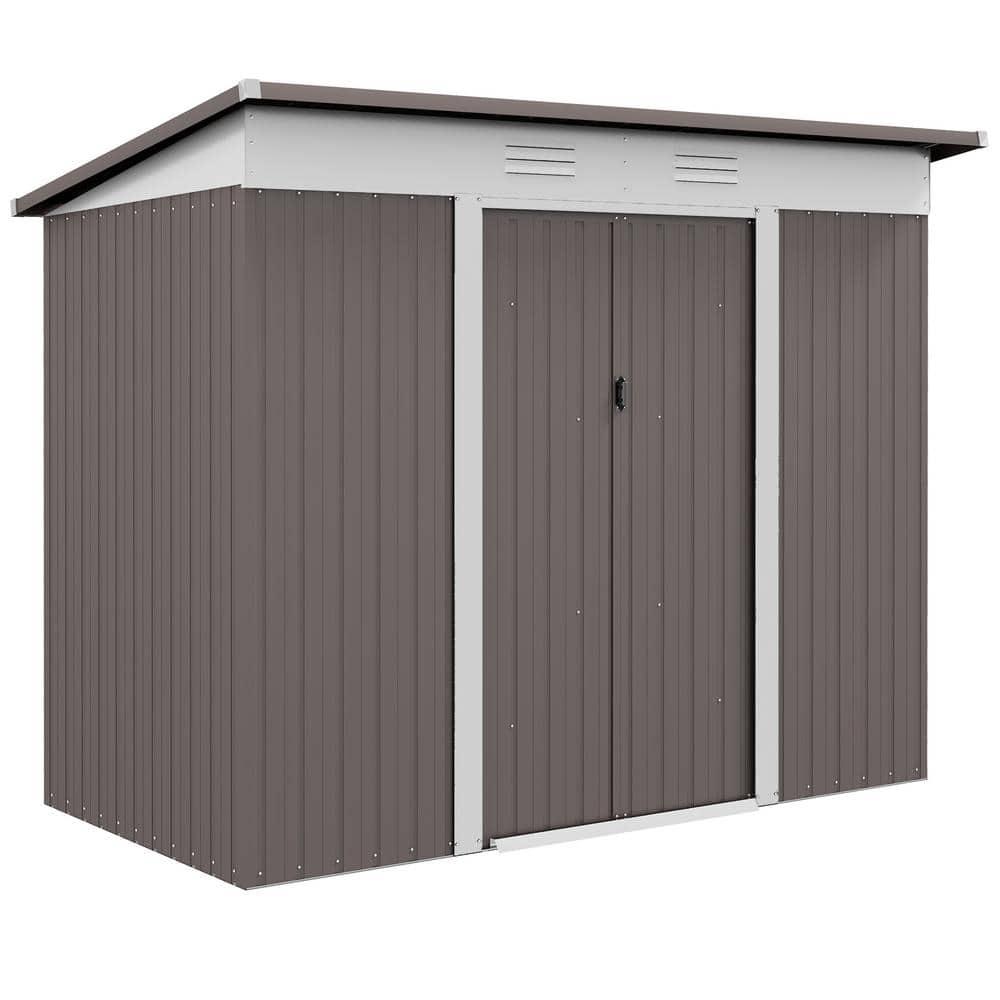 8 ft. W x 4 ft. D Galvanized Steel Storage Shed