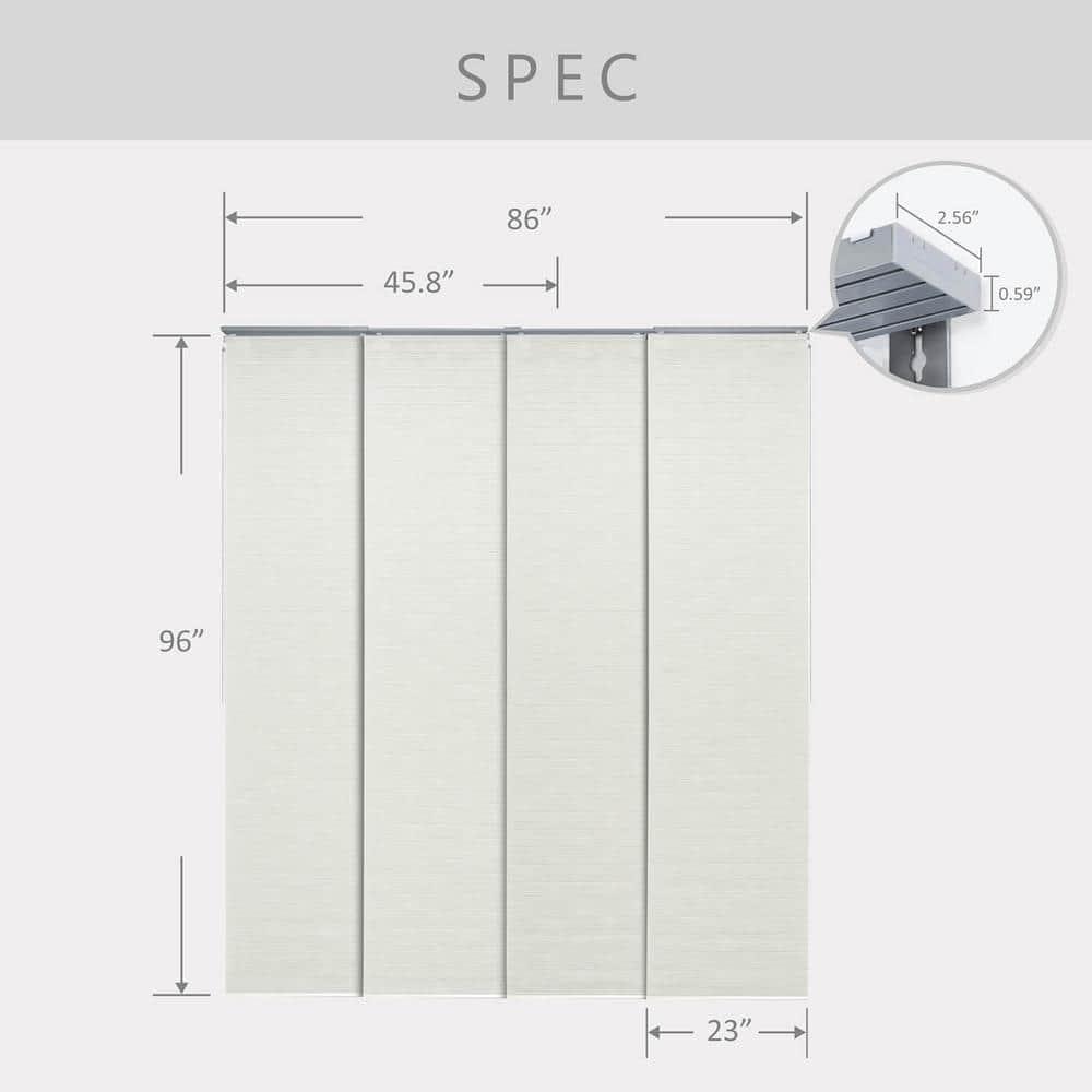 GoDear Design Adjustable Sliding Panel Track Blind 45.8"- 86" W x 96" H, Vertical Blinds, Semi-sheer, Leisure