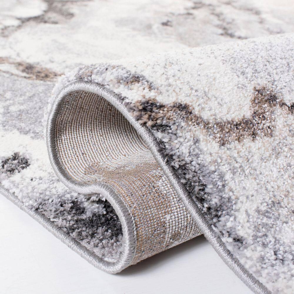 Cyrus Shag CYR121 Power Loomed Indoor Area Rug - Grey/Beige - 6'7"x6'7" - Safavieh