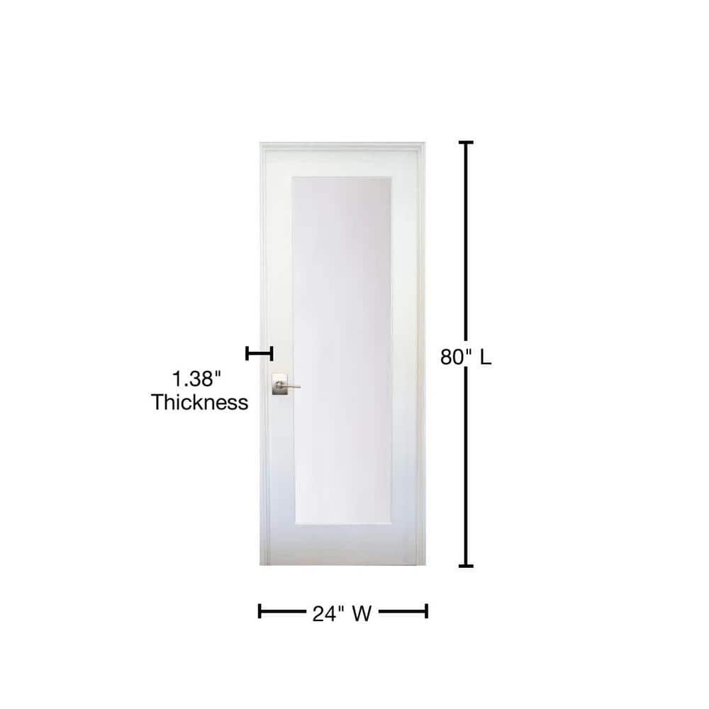 80'' Solid + Manufactured Wood Glass Prehung Door