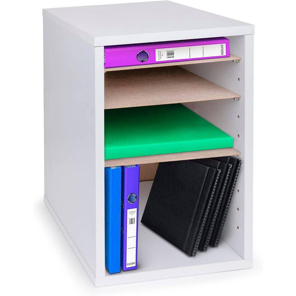 White 11-Slot MDF Vertical Paper Sorter Organizer
