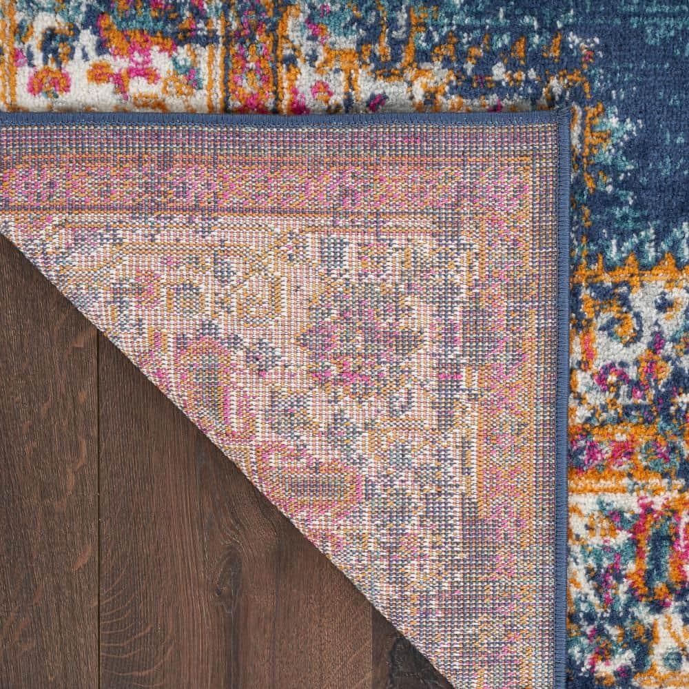 Nourison Passion Medallion Bohemian Indoor Rug Navy 5'3" x 7'3"