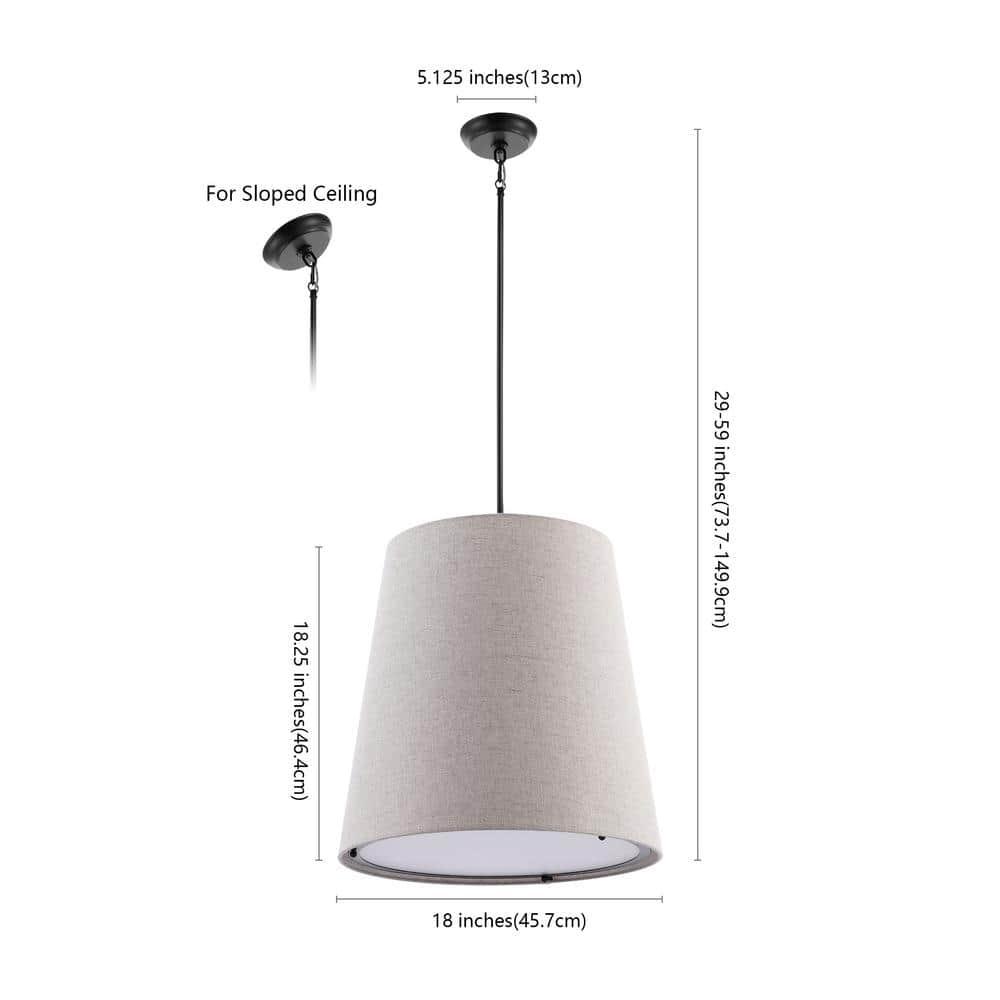 Arden 18" 1-Light Farmhouse Bohemian Iron LED Pendant, Oil Rubbed Bronze/Beige