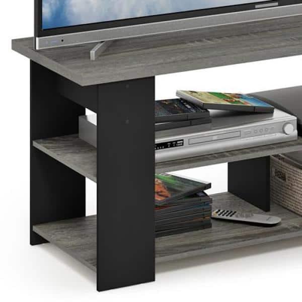 Furinno 15118 JAYA TV Stand Up To 50-Inch, French Oak Grey/Black