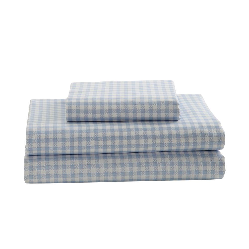 Gingham 250 Thread Count Plaid 100% Cotton Sheet Set