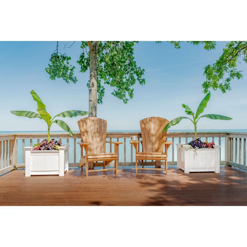 Vita Classic 27" L x 21"W x 22"H Barcelona Vinyl Planter Box, White, VA68210