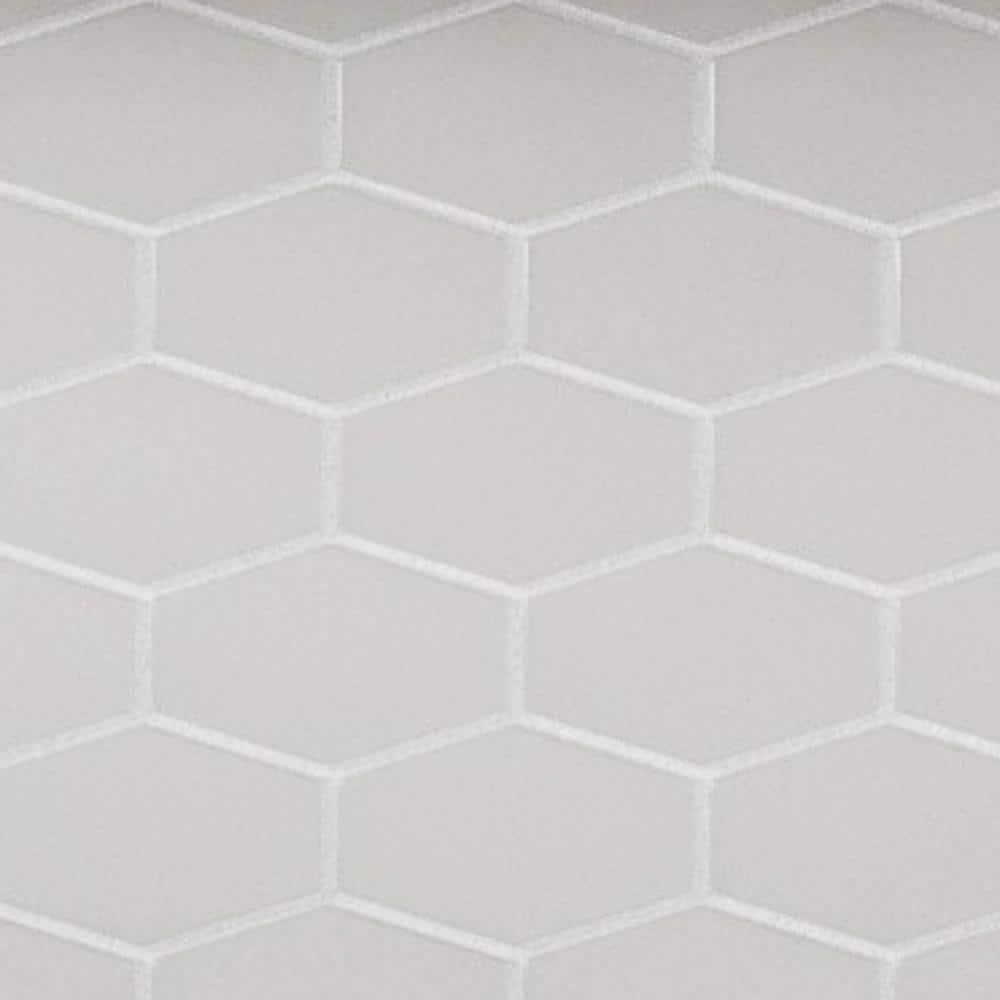 Long Hex 10.60in.x11 in. Glass Mosaic Tile