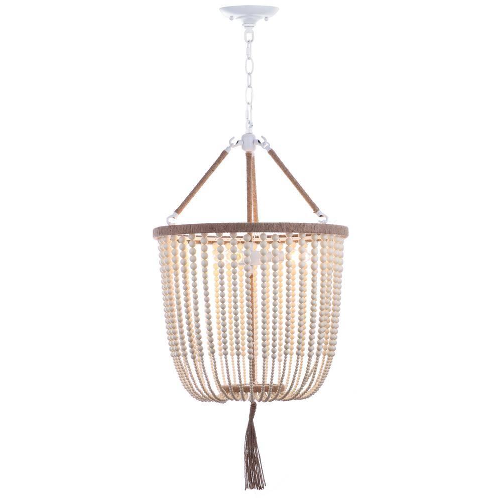 Angie Beads Pendant Lamp - LIT4476 - Cream - Safavieh