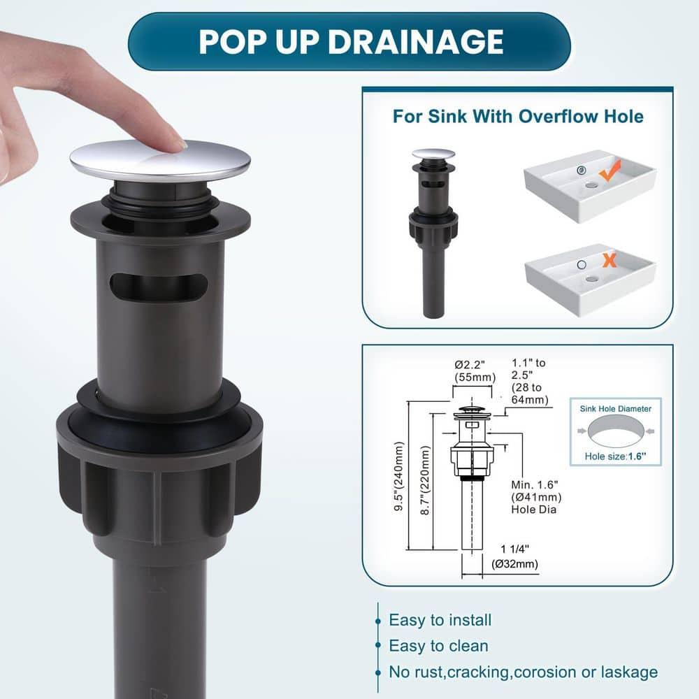 Aleasha Widespread Bathroom Sink Faucet, 3 Hole Faucet With Pop-Up Drain