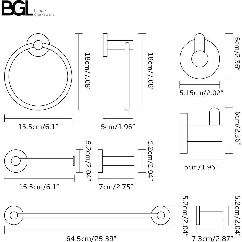 Beloky JA22F9 4 - Piece Bathroom Hardware Set