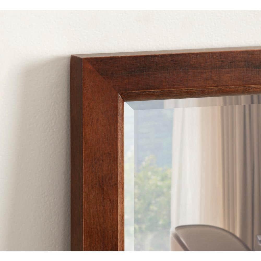 18" x 24" Hogan Wood Framed Decorative Wall Mirror Walnut Brown - Kate & Laurel: Rustic Rectangular, No Assembly Required