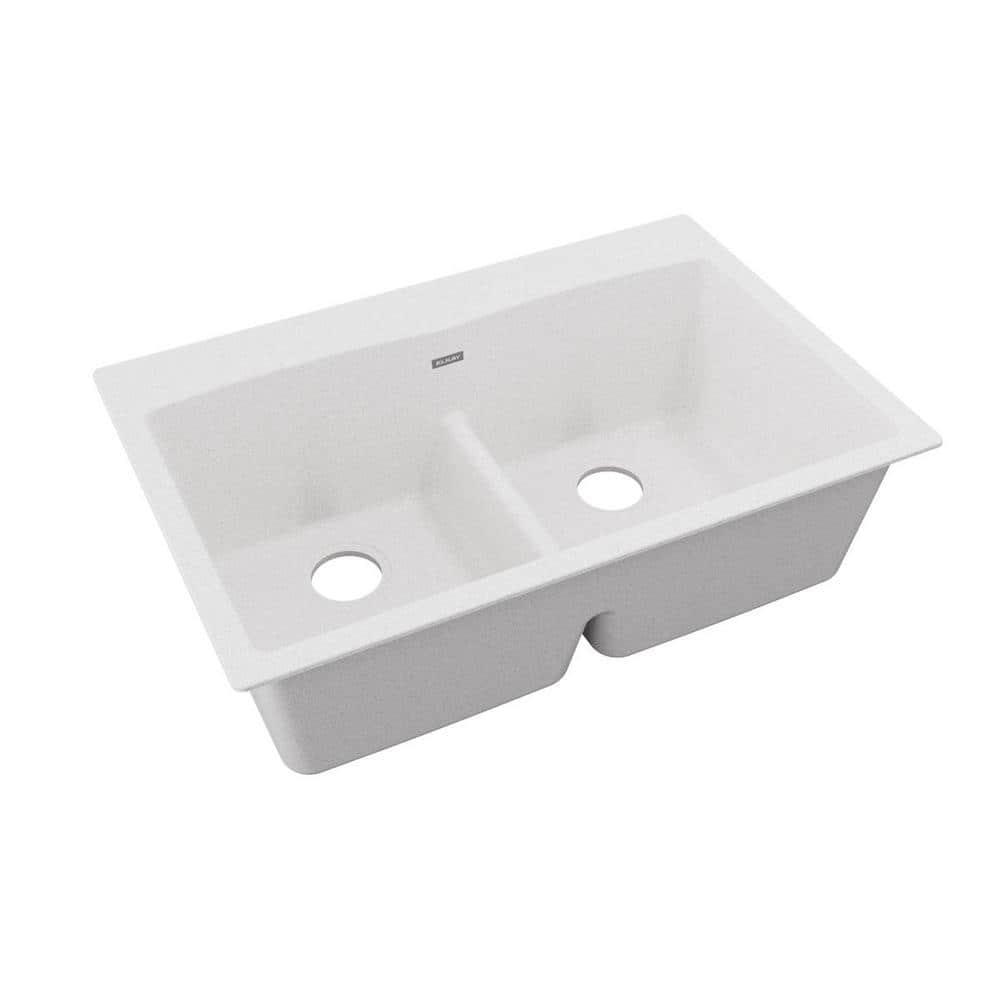 Quartz Classic 33" x 22" x 10" Double Basin Drop-In Kitchen Sink