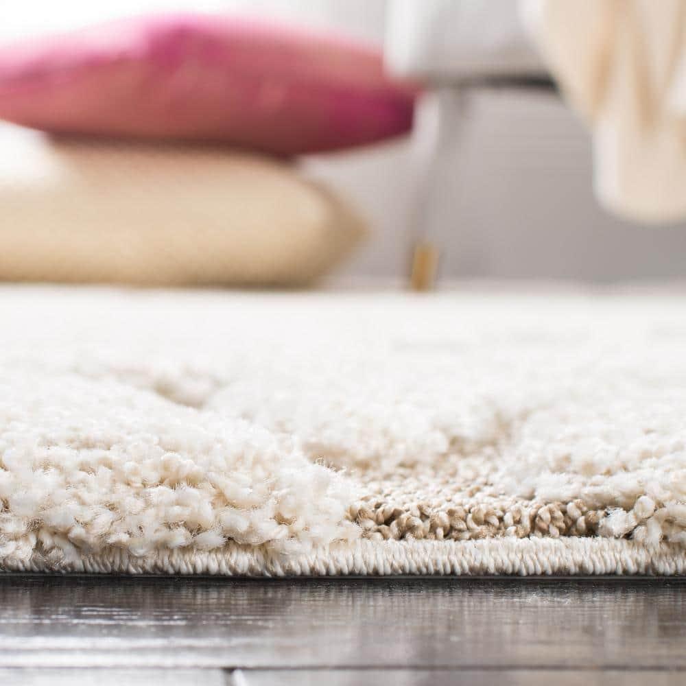 Florida Shag SG455 Power Loomed Indoor Runner Rug - Cream/Beige - 2'3"x7' - Safavieh.