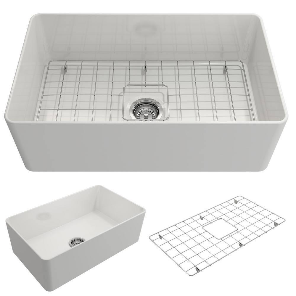 Aderci 30'' L Farmhouse Apron-Front Fireclay Kitchen Sink