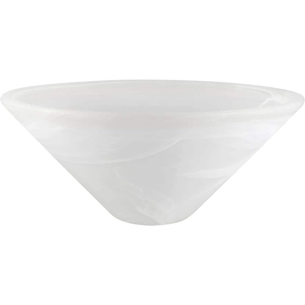 Aspen Creative 25302-64-1, Alabaster Glass Shade for Medium Base Socket Torchiere Lamp, Swag Lamp,Pendant, Island Fixture, 11-7/8" Diameter x 5-1/8" Height