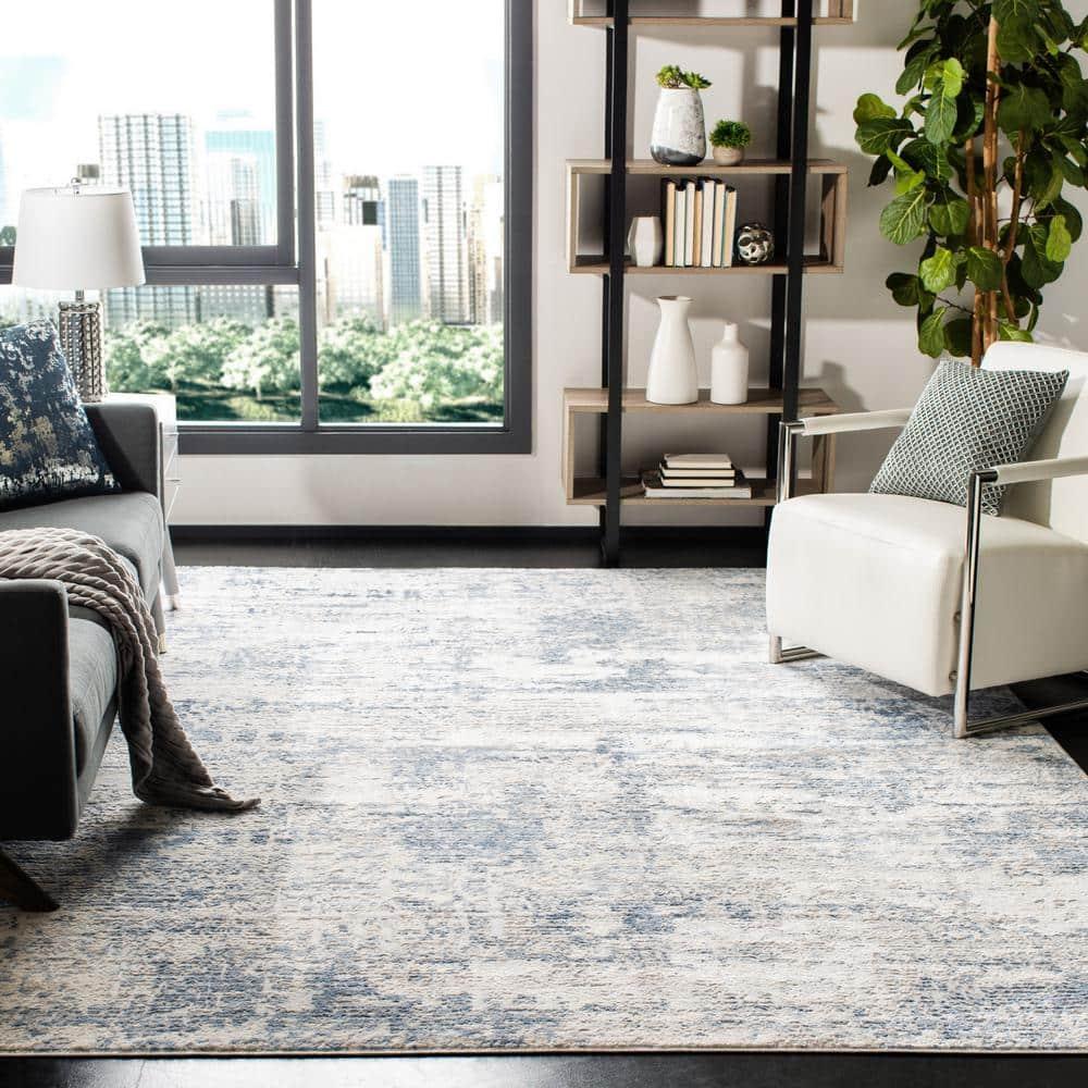 Amelia ALA700 Power Loomed Area Rug - Ivory/Blue - 8'x10' - Safavieh.
